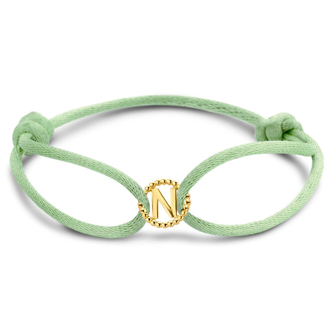 Vintage Letter Satijnkoord Armband