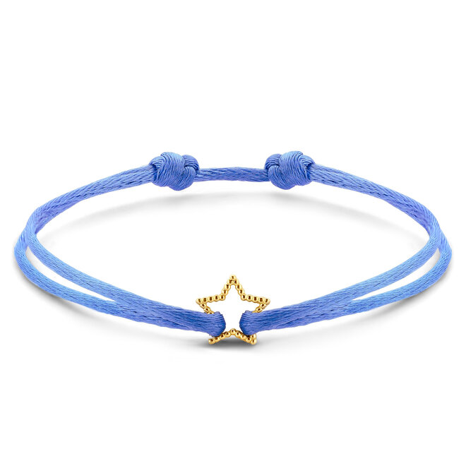 Vintage Star Satin Cord Bracelet 14K Gold
