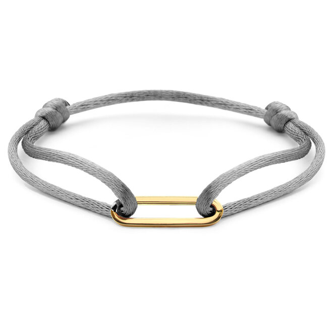 Charm Link Satin Cord Bracelet 14K Gold
