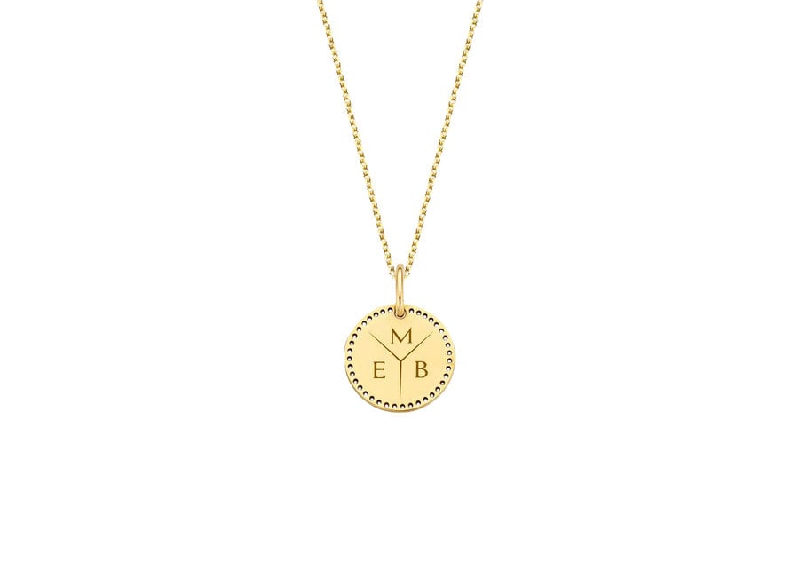 Identity Circle Small Perforated with Necklace 3 letters