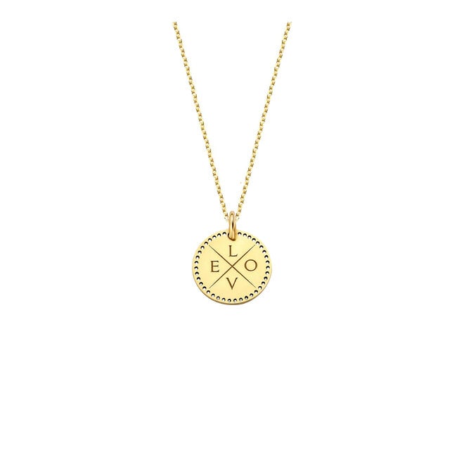 Identity Circle Small Perforated with Necklace 4 letters