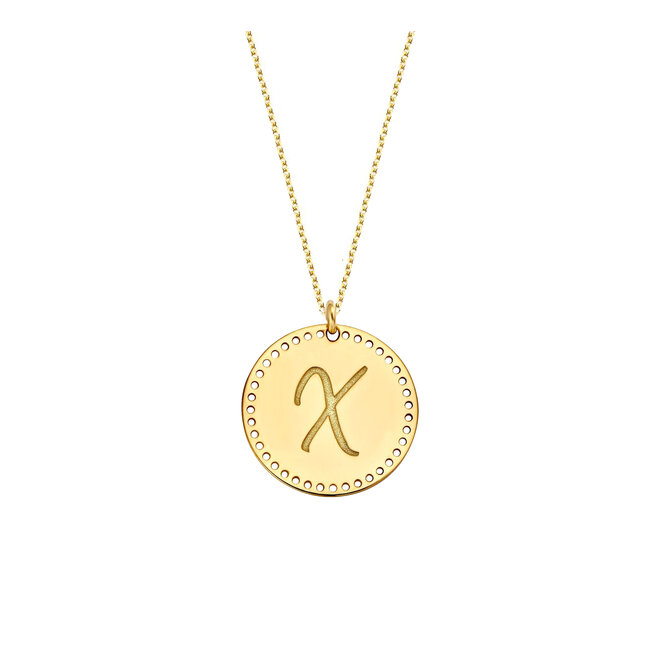 Identity Charm Circle Big Perforated with Necklace