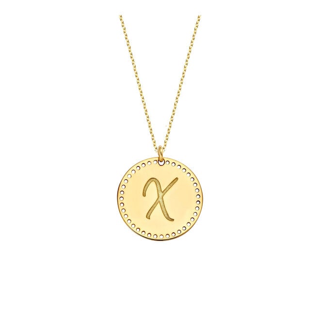 Identity Circle Perforated Maxi Ketting 14K Goud