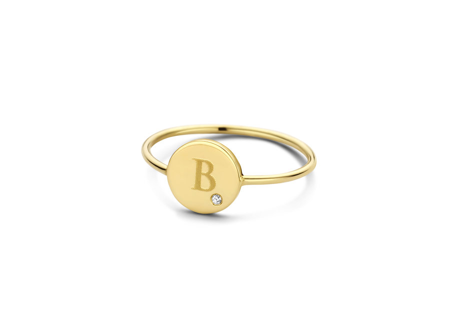 Coin Ring with Diamond