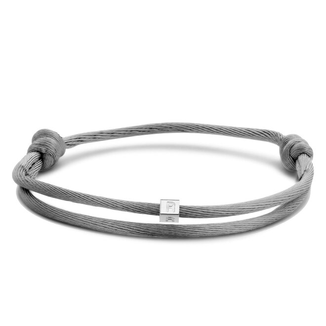 Cube Satijnkoord Armband Heren 14K Goud