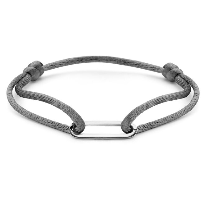 Link Satijnkoord Armband Heren 14K Goud
