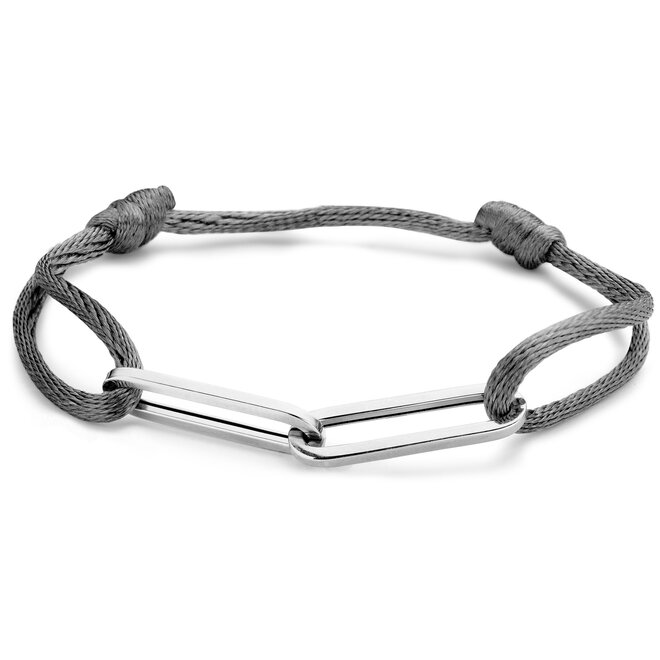 Link Satijnkoord Armband Heren - 2 Links 14K Goud