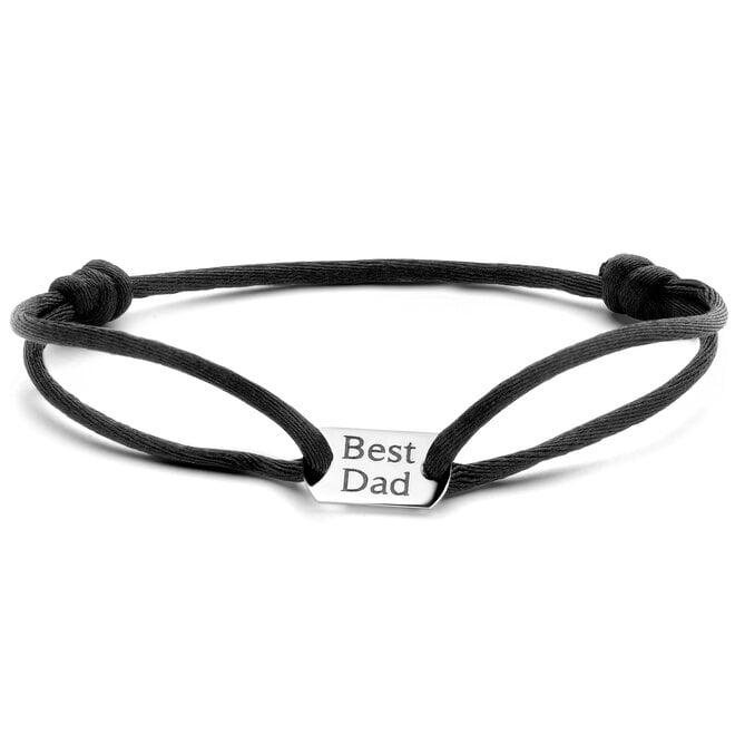 Tag Mini Satijnkoord Armband Heren 14K Goud