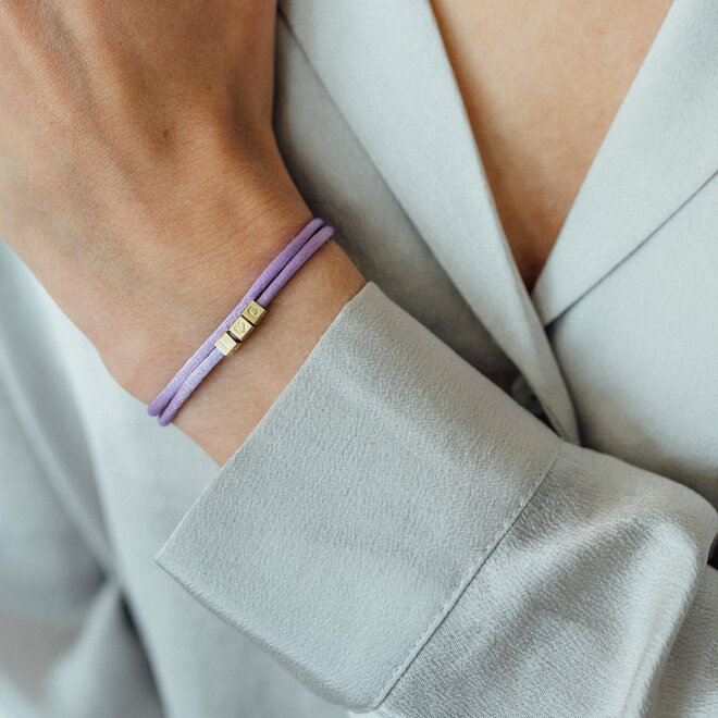 Cube Satijnkoord Armband - 3 Cubes