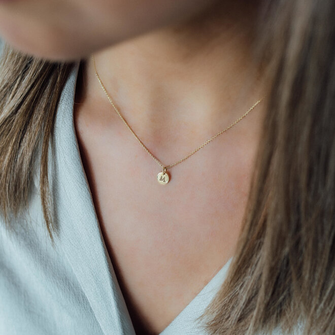 Coin Mini Necklace - 1 Coin Diamond 14K Gold