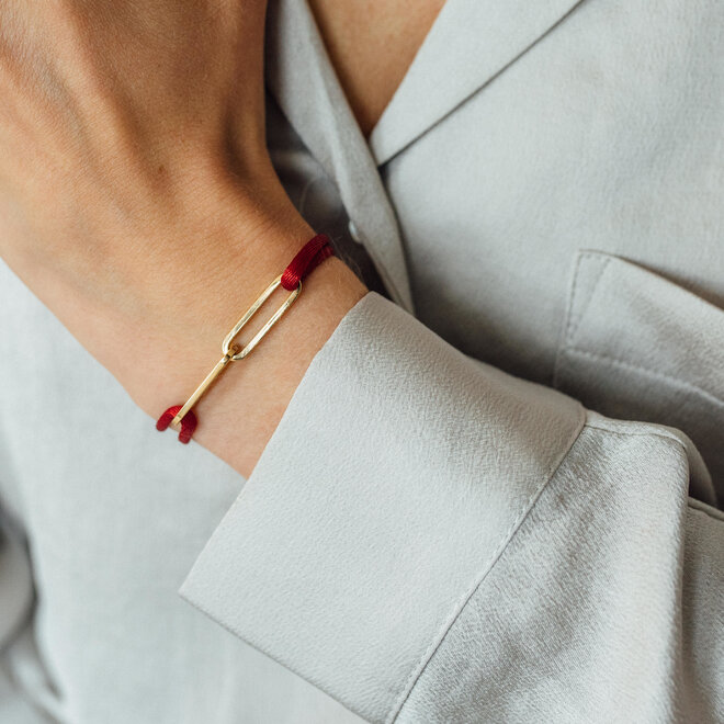Link Satijnkoord Armband - 2 Links
