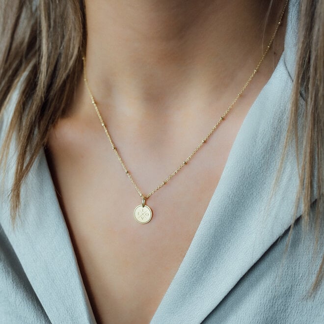 Identity Circle Small Perforated with Necklace 2 letters