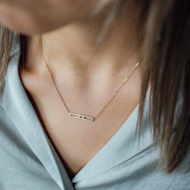 Love Letter Love Bar Ketting - 5 Letters 14K Goud