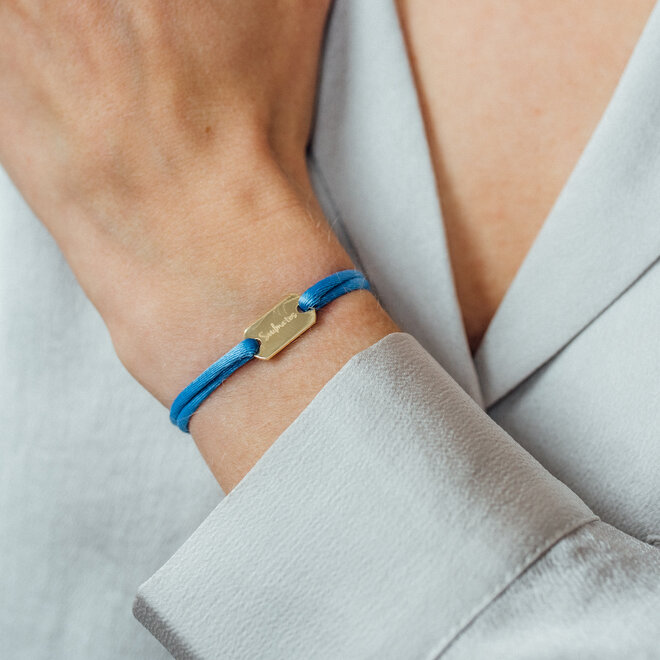 Tag Mini Satijnkoord Armband 14K Goud