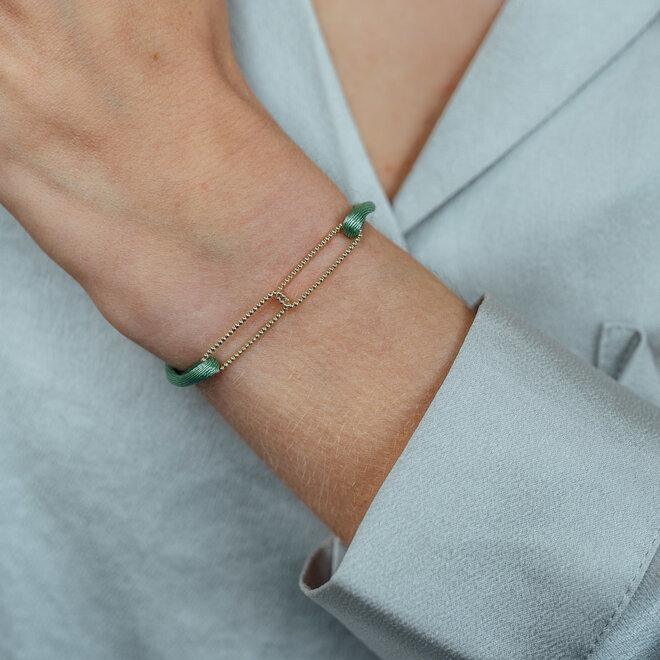 Vintage 2 Links Satijnkoord Armband