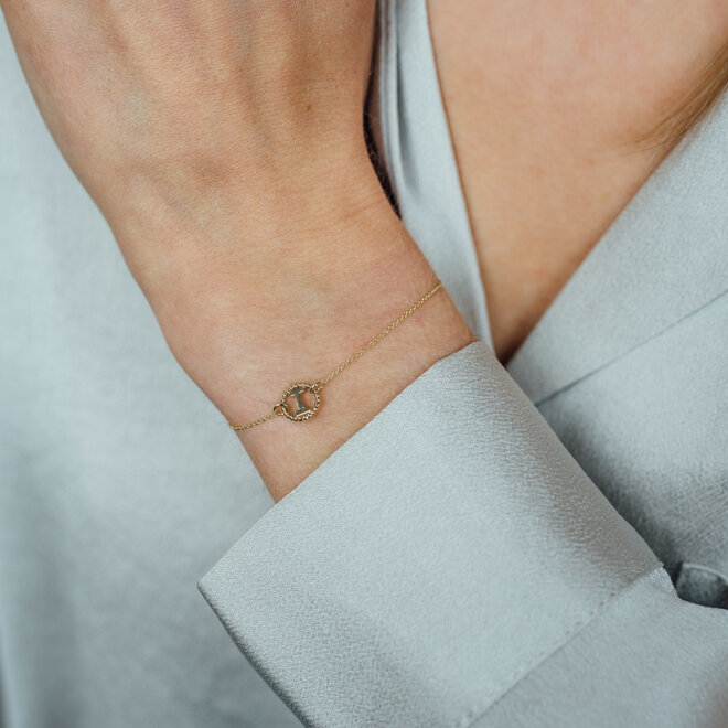 Vintage Letter Bracelet 14K Gold