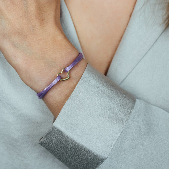 Iconic Shaped Heart Satijnkoord Armband