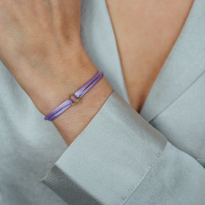 Iconic Hexagon Satijnkoord Armband