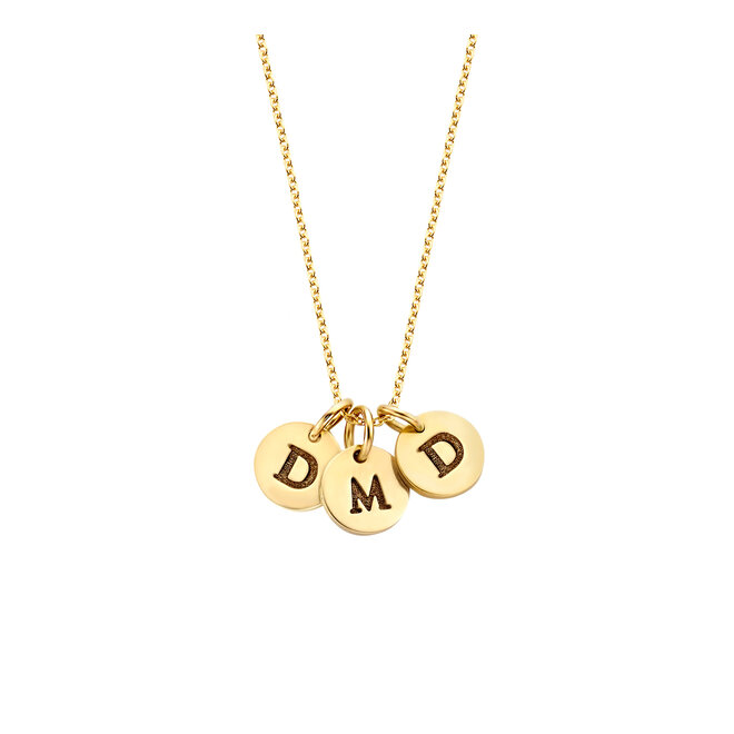 Coin Mini Necklace - 3 Coins 14K Gold