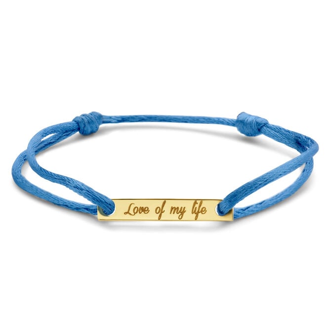 Bar Satijnkoord Armband 14K Goud