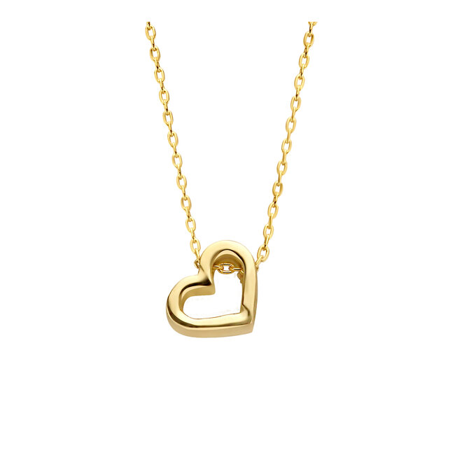 Capital Open Hart Ketting 14K Goud