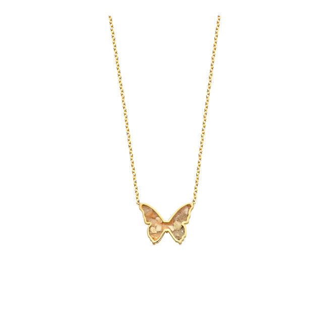 Ashes Collection Vlinder Asketting 14K Goud