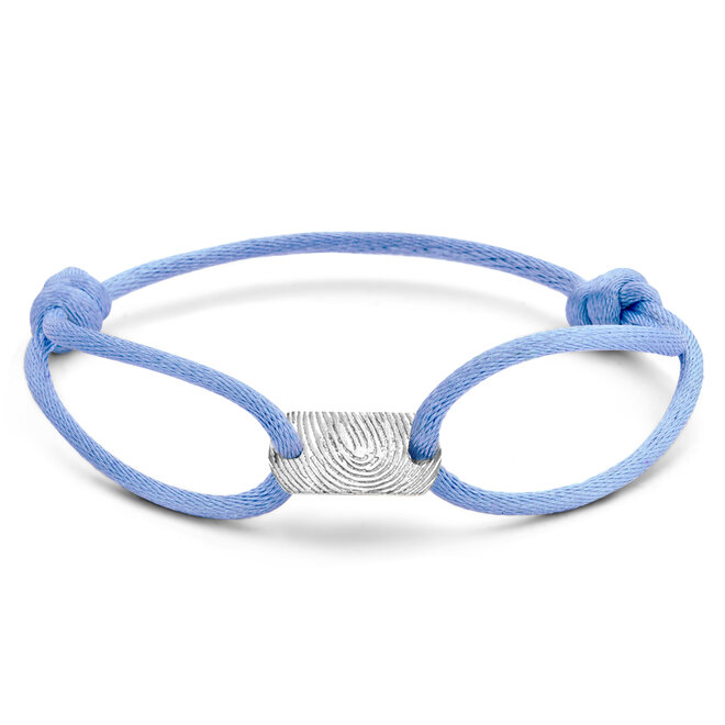 Tag Klein Man Satijnkoord Armband - met vingerafdruk