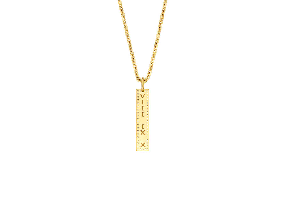 Identity Charm Vertical Bar Perforated with Necklace