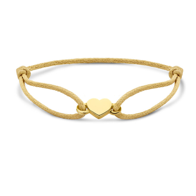 Ashes Collection Hart As Satijnkoord Armband 14K Goud