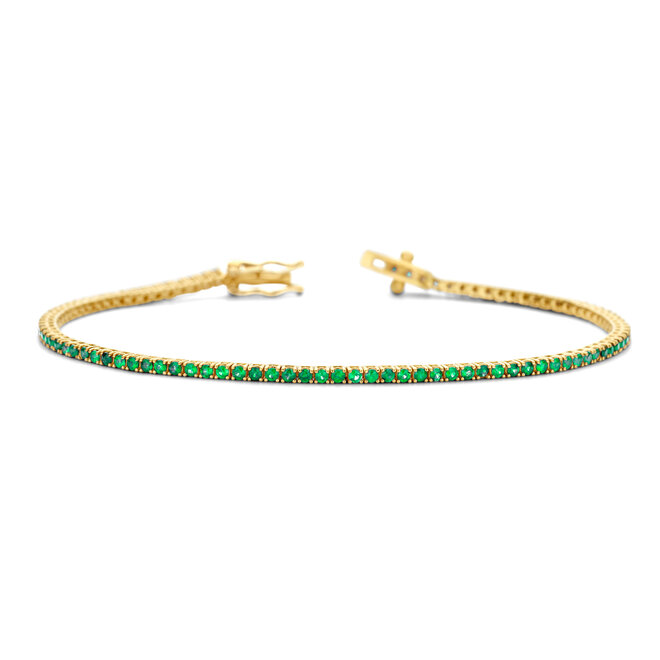 Just Diamond Tennis Armband Smaragd