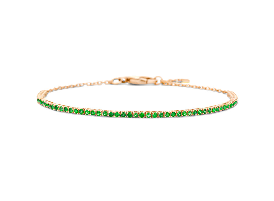 Just Diamond Tennis Bracelet Chain Emerald Size 1