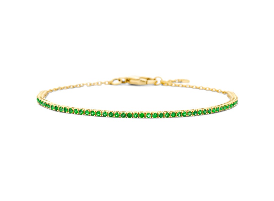 Just Diamond Tennis Bracelet Chain Emerald Size 1