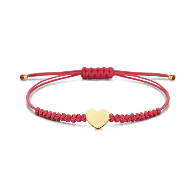 Franky's Treasure Hart Satijnkoord Armband 18K Goud