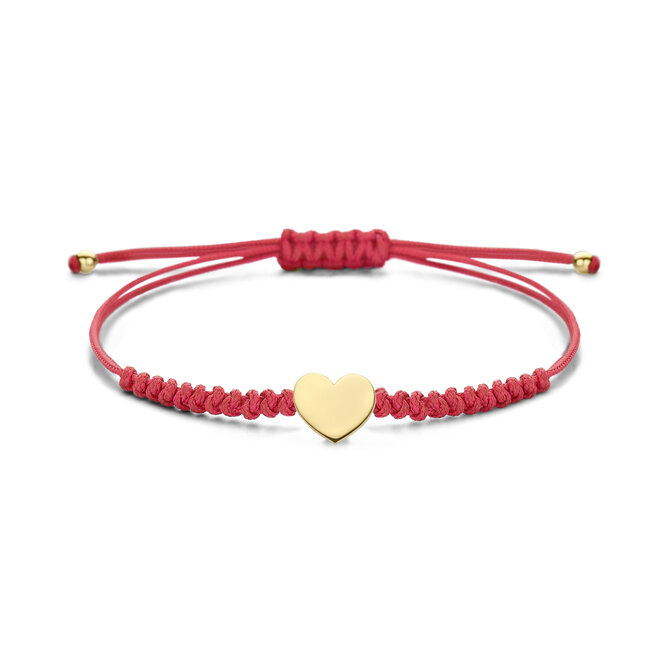 Franky's Treasure Satijnkoord Armband Hart 18K Goud