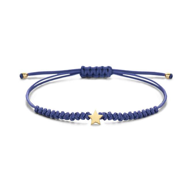 Franky's Treasure Satijnkoord Armband Ster 18K Goud