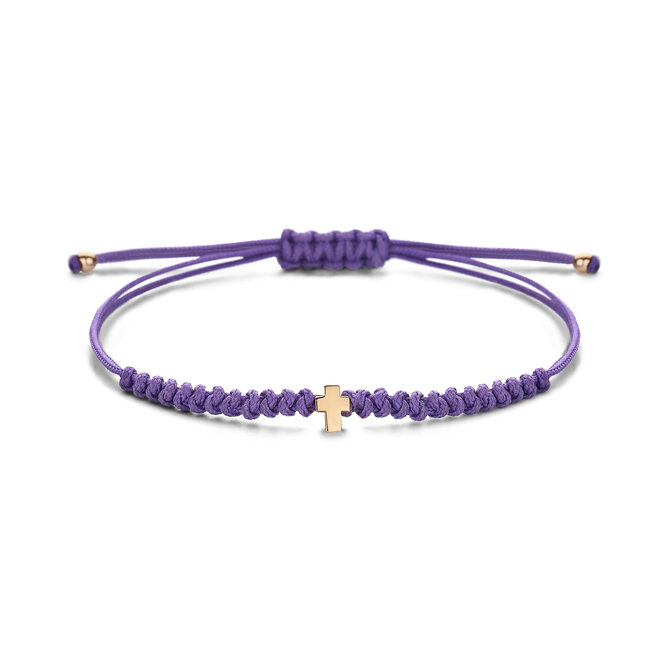 Franky's Treasure Satin Cord Bracelet Kruis 18K Gold