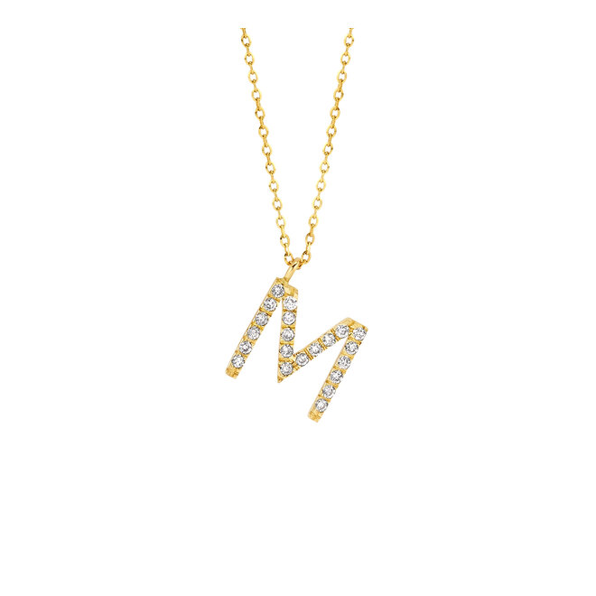 Just Diamond Letter Necklace 18K Gold