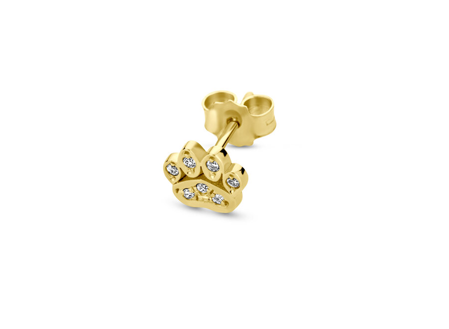 Franky's Treasure Dog Paw Diamond Earring