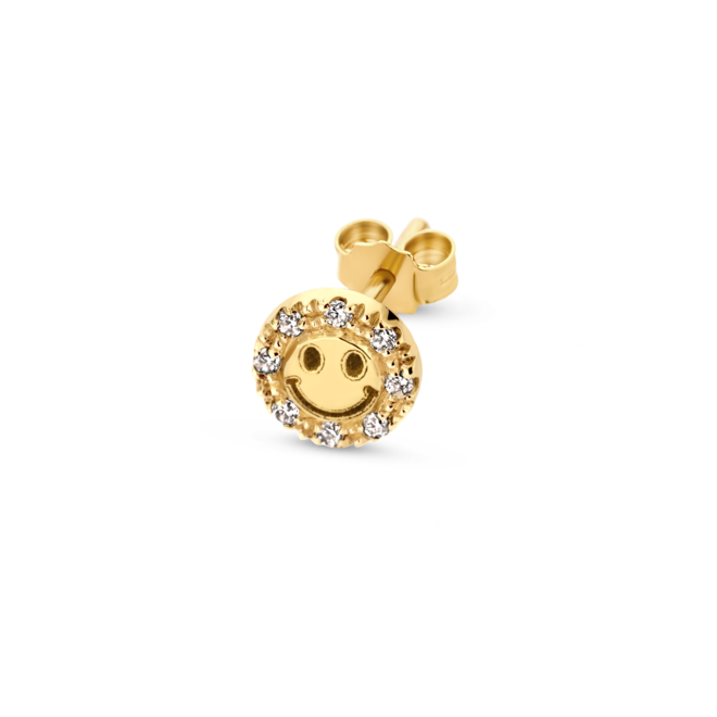 Franky's Treasure Smiley Diamant Oorbel
