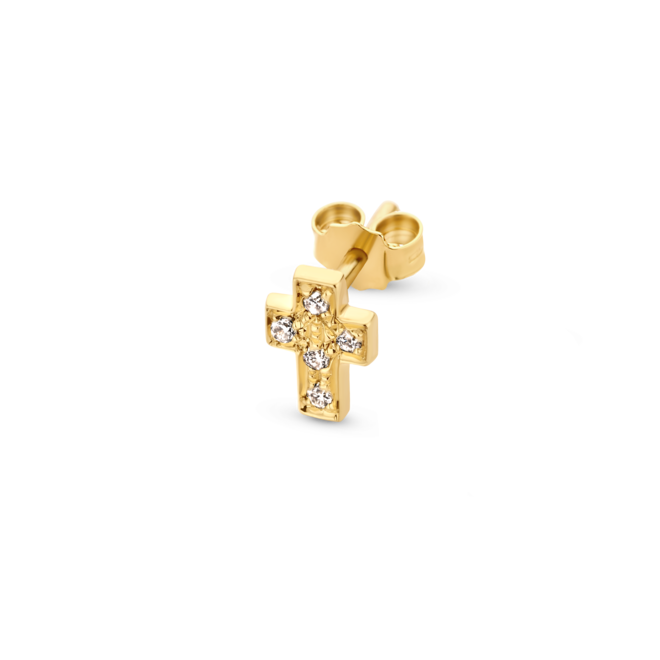 Franky's Treasure Kruis Diamant Oorbel