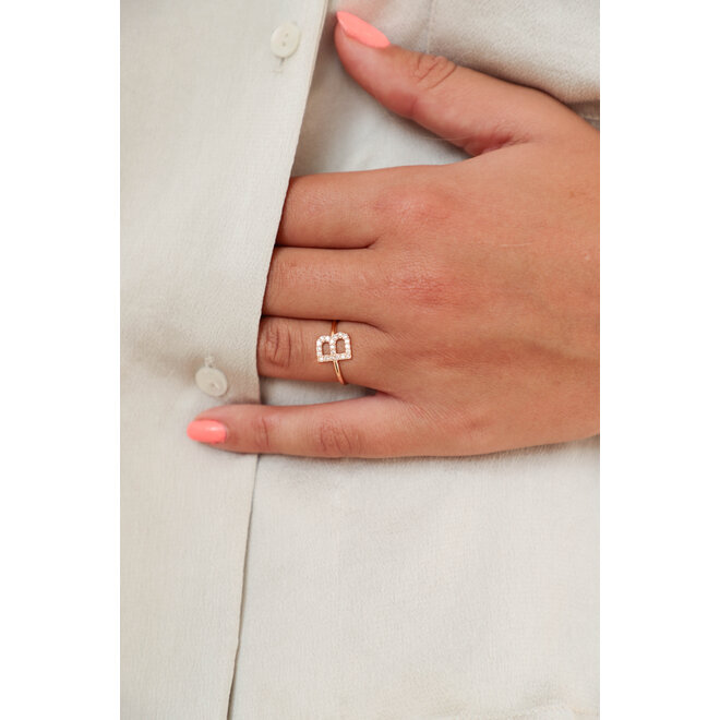 Just Diamond Letter Large Ring 14K Gold