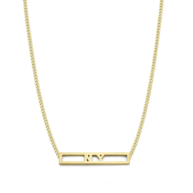 Love Bar with Chain Necklace Petite 2 Letters