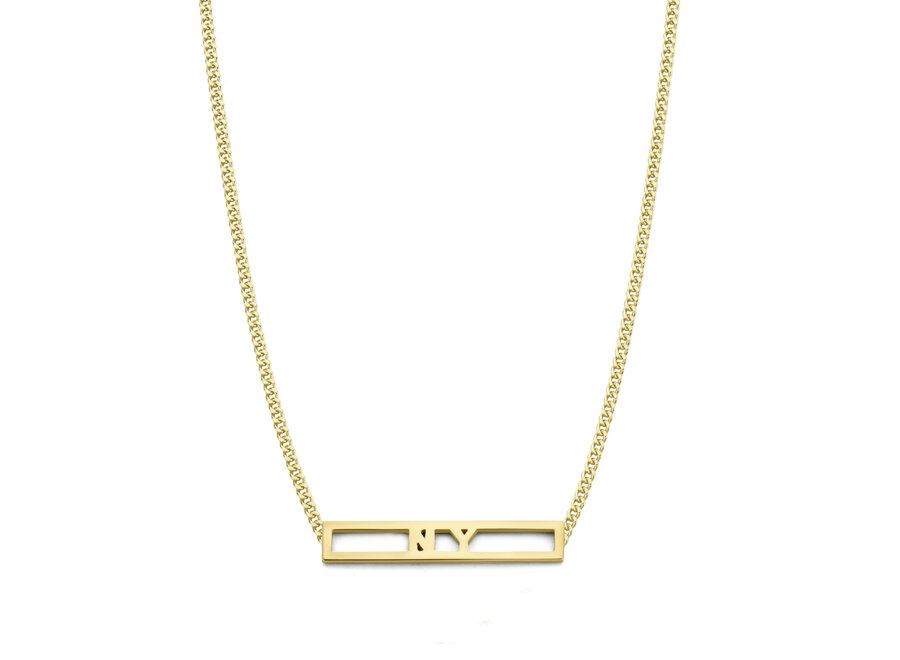 Love Bar with Chain Necklace Petite 2 Letters