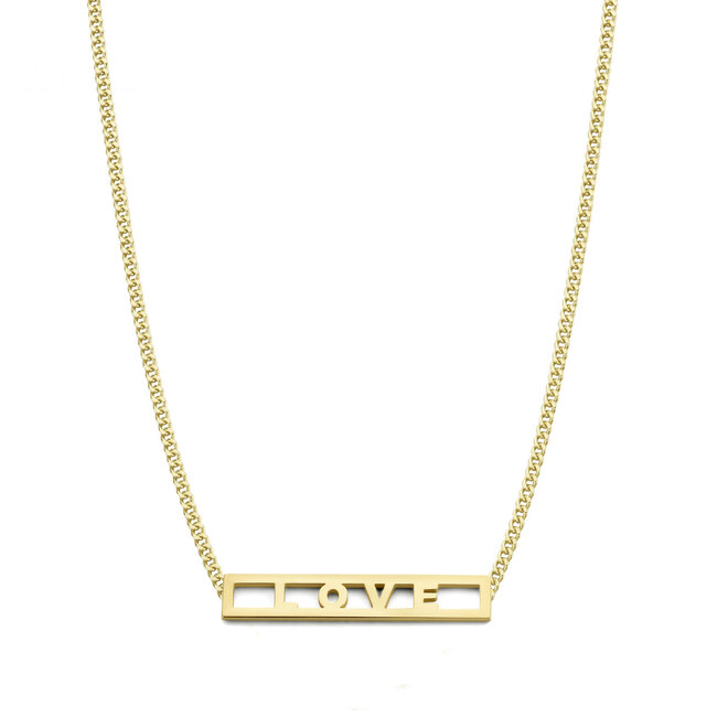 Love Bar with Chain Necklace Petite 4 Letters