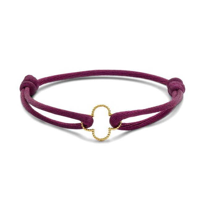 Vintage Klaver Groot Satijnkoord Armband