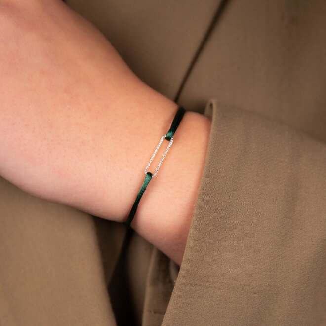 Iconic Link Diamant Satijnkoord Armband