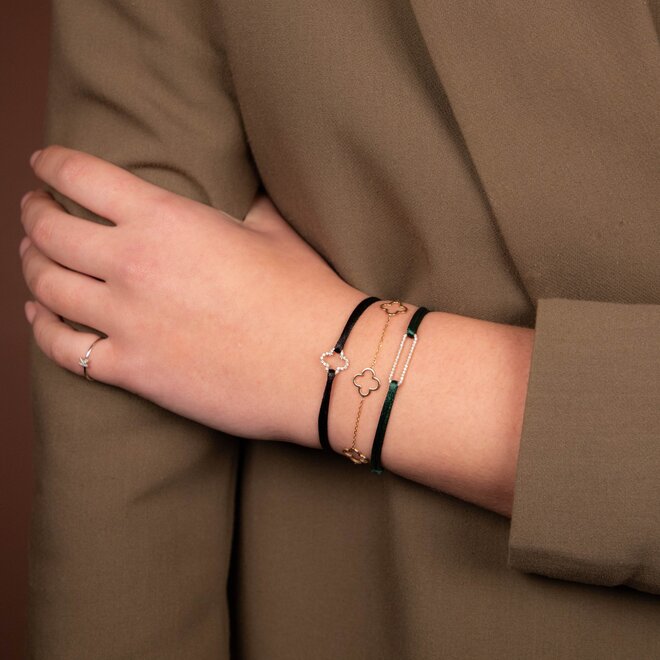 Iconic Link Diamant Satijnkoord Armband