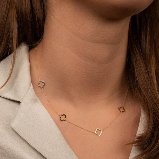 Iconic 5 Lucky Clovers Ketting
