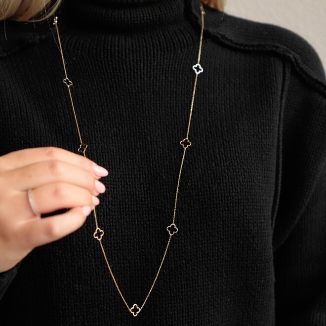 Iconic 9 Lucky Clovers Ketting - 90 cm