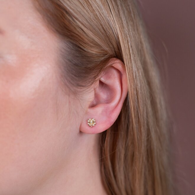 Franky's Treasure Klaver Diamant Oorbel